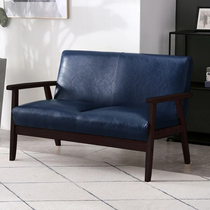 Leather Sofa With Solid Wood Frame